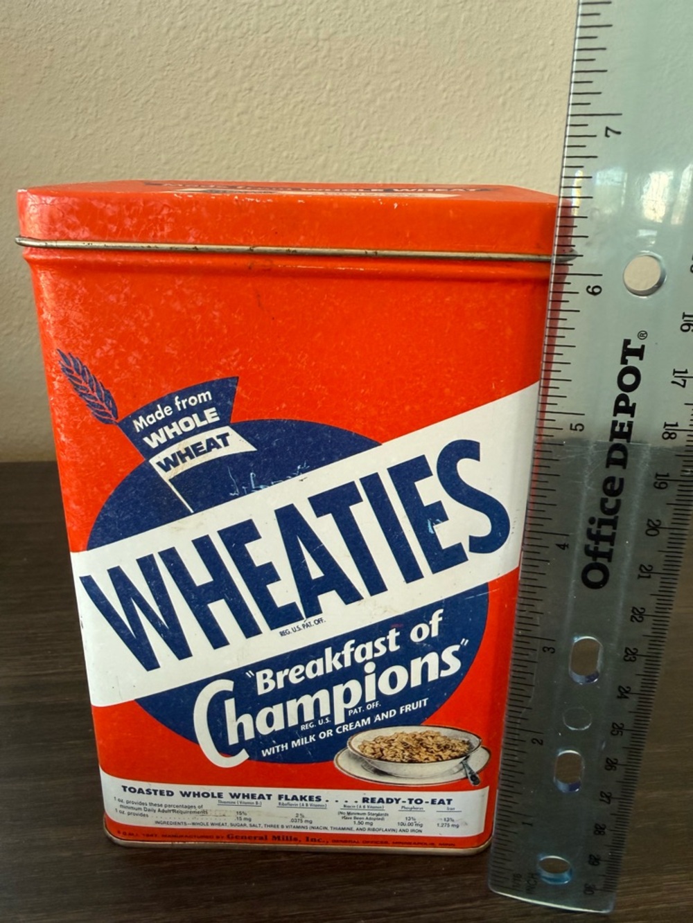 VINTAGE Wheaties Tin Box Breakfast of Champions 1993 Cereal Tin - Picture 9 of 10